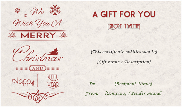 Free Holiday Gift Certificate Template Luxury Christmas Gift Certificate Templates Editable and