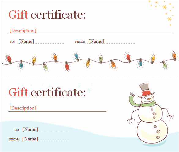 Free Holiday Gift Certificate Template Luxury Word Certificate Template 53 Free Download Samples