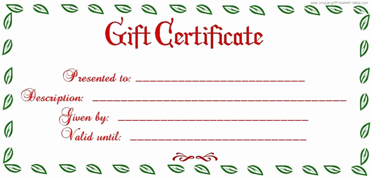 Free Holiday Gift Certificate Template New Free Printable Blank Gift Certificate