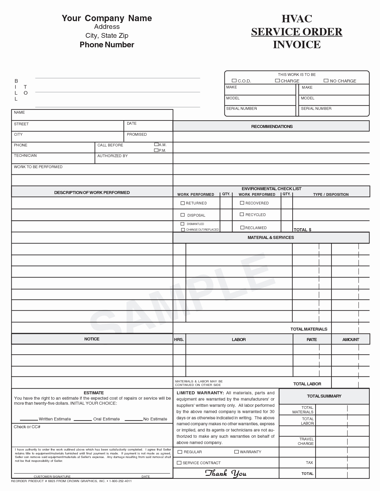 Free Hvac Invoice Template Inspirational Air Conditioning Service Report Template