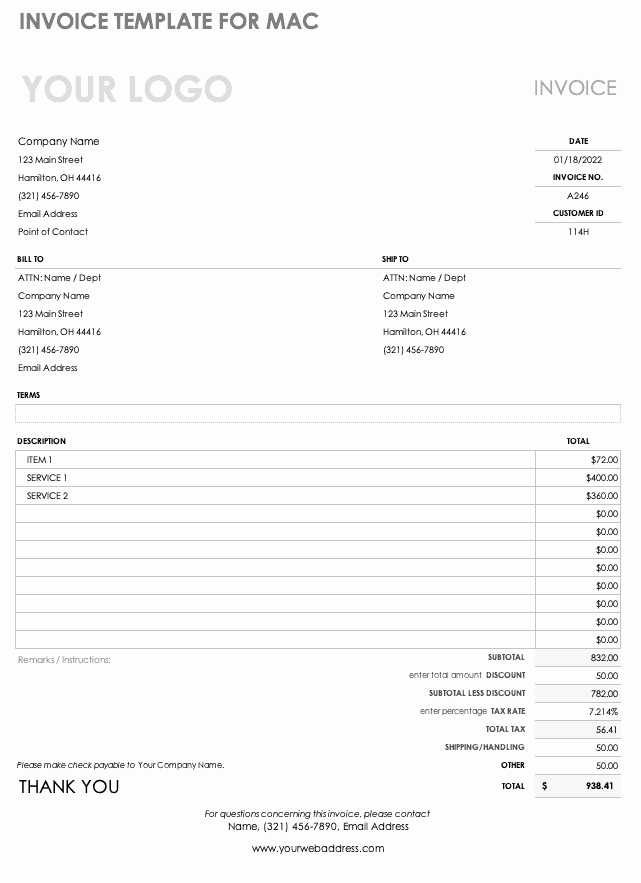 Free Invoice Template for Mac Beautiful Free Excel Templates for Mac Pm Accounting &amp; More
