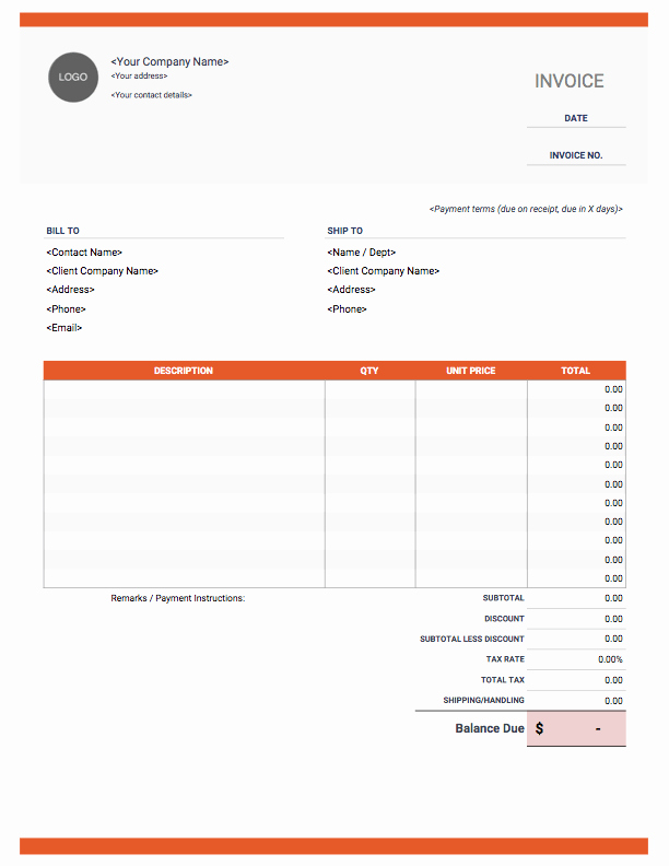 Free Invoice Template Google Docs Beautiful 50 Invoice Templates Word Excel Pdf Sample Examples