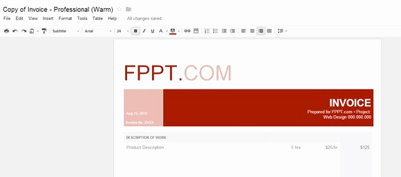 Free Invoice Template Google Docs New Warm Professional Invoice for Google Docs