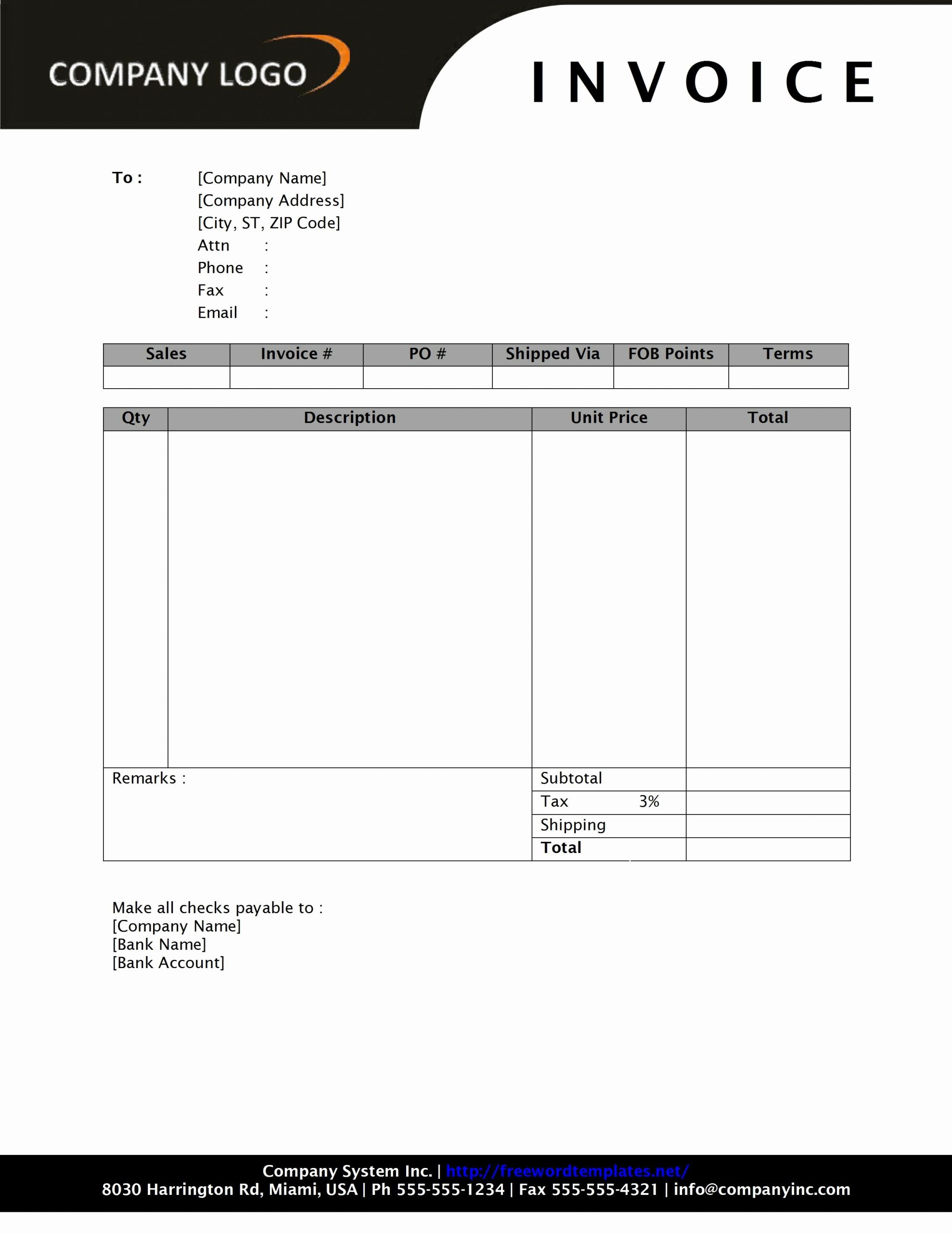 Free Invoice Template Microsoft Word Awesome Free Microsoft Word Templates Part General Sales Invoice