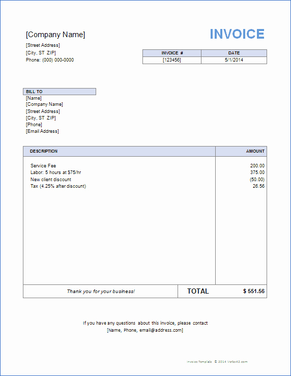 Free Invoice Template Microsoft Word Awesome Invoice Template for Word Free Basic Invoice