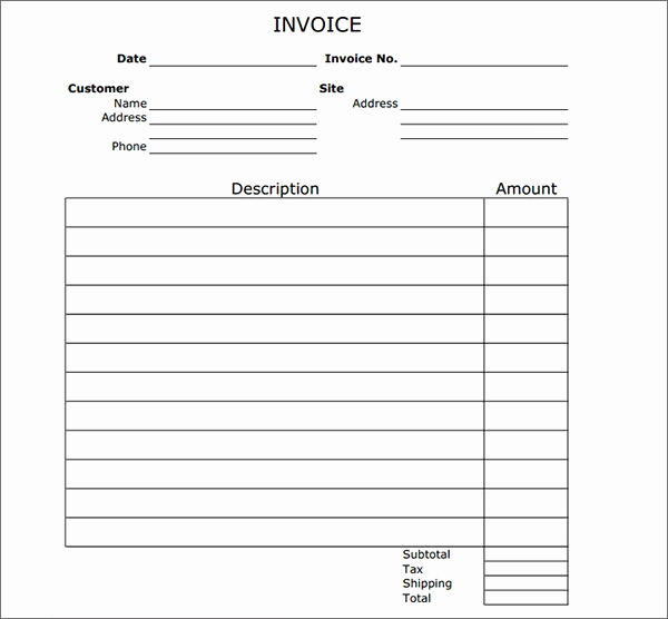 Free Invoice Template Microsoft Word Beautiful Free 47 Sample Blank Invoice Templates In Word