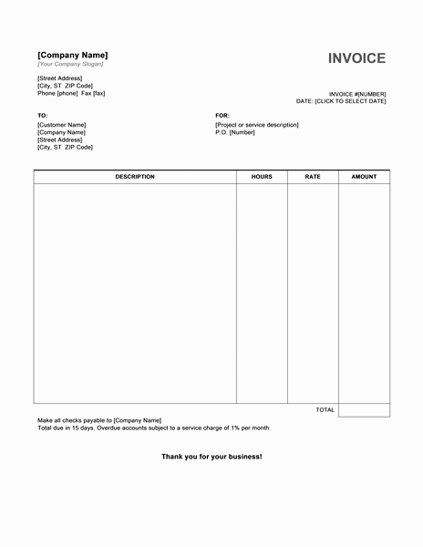 Free Invoice Template Microsoft Word Elegant Free Service Invoice Template Microsoft Word