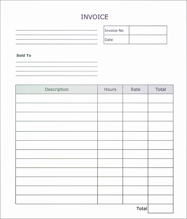 Free Invoice Template Microsoft Word Inspirational Fillable Invoice Blank In Pdf