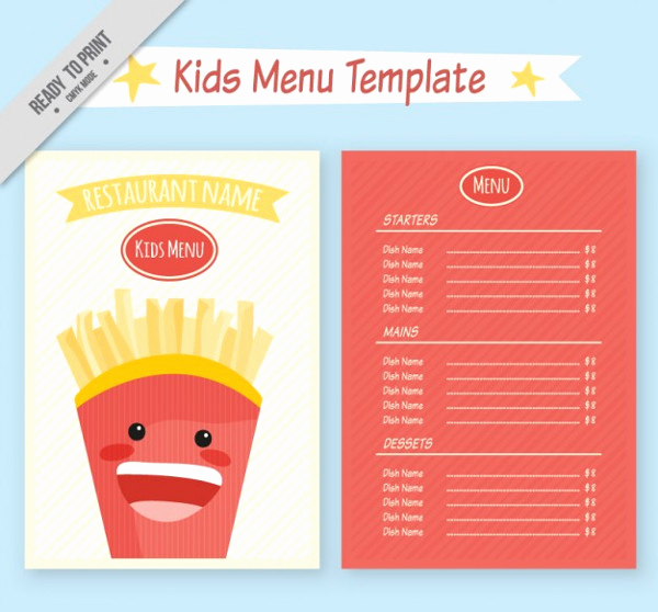 Free Kid Menu Template Best Of Kids Menu Template 27 Free &amp; Premium Download