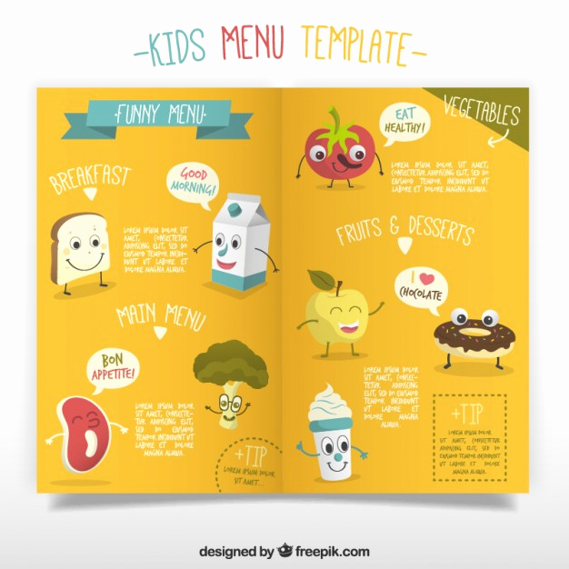 Free Kid Menu Template Best Of Kids Menu Template with Enjoyable Foodstuffs Vector