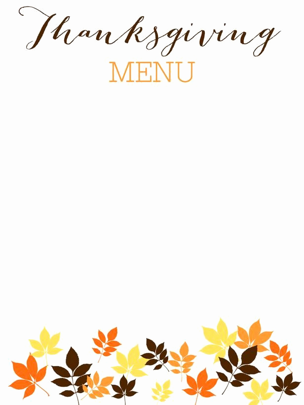 Free Kid Menu Template Fresh 31 Printable and Free Thanksgiving Templates In 2019