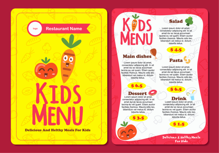 Free Kid Menu Template Fresh Cute Colorful Kids Menu Template Download Free Vectors