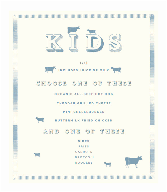 Free Kid Menu Template Fresh Kids Menu Template 27 Free Psd Eps Documents Download