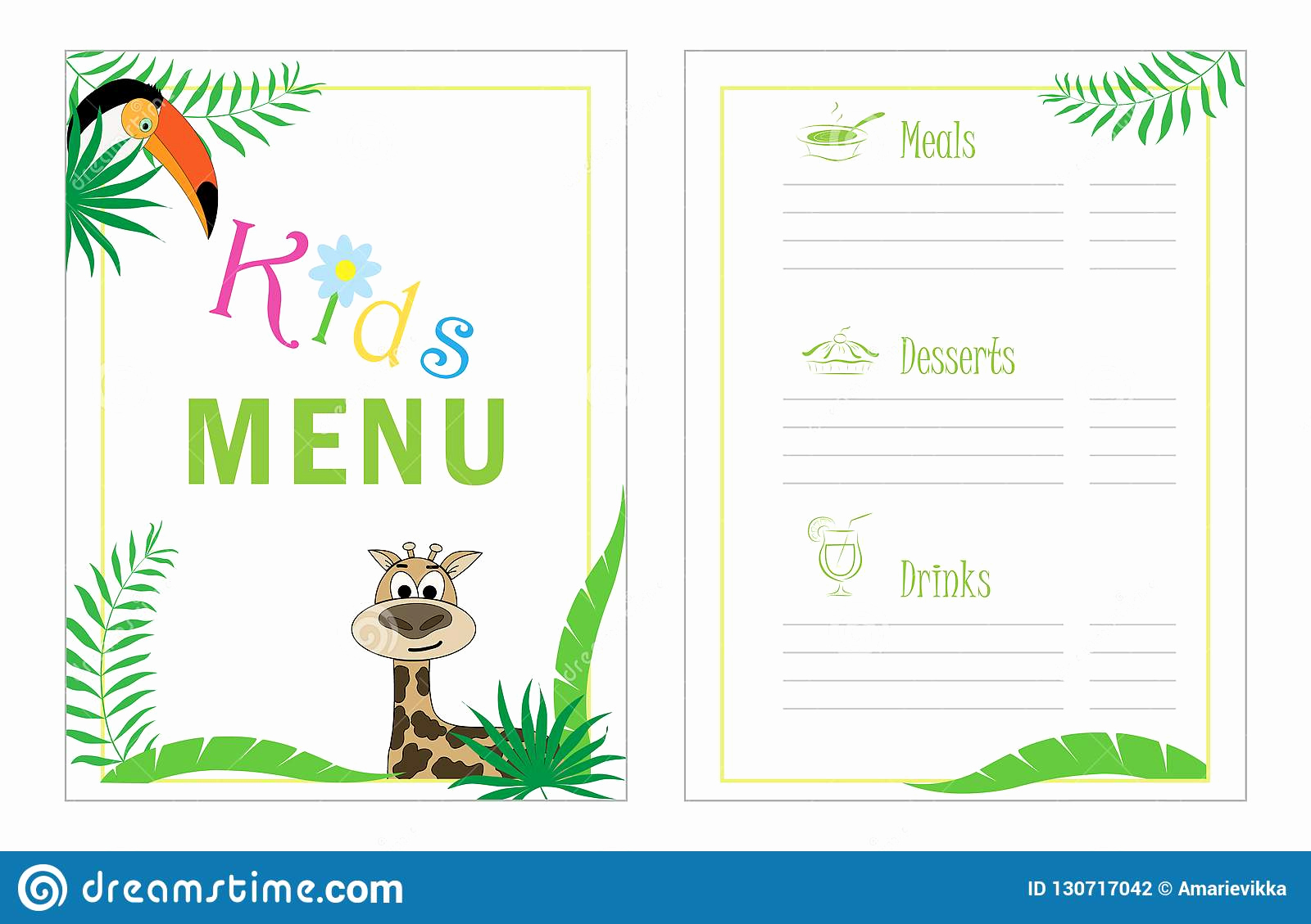 Free Kid Menu Template Lovely Childrens Menu Template Cafe Menu Design for Kids Kid