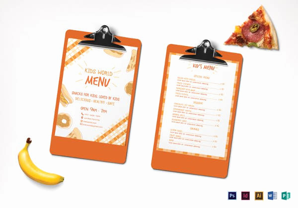 Free Kid Menu Template Luxury Kids Menu Template 27 Free Psd Eps Documents Download