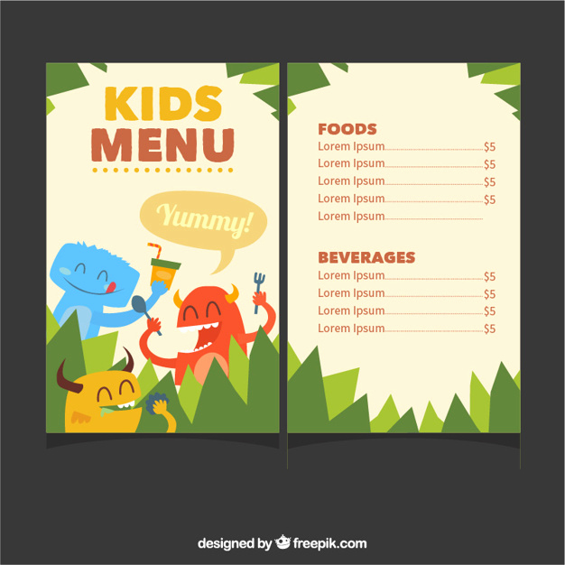 Free Kids Menu Template Best Of Kids Menu Template with Cute Monsters Vector