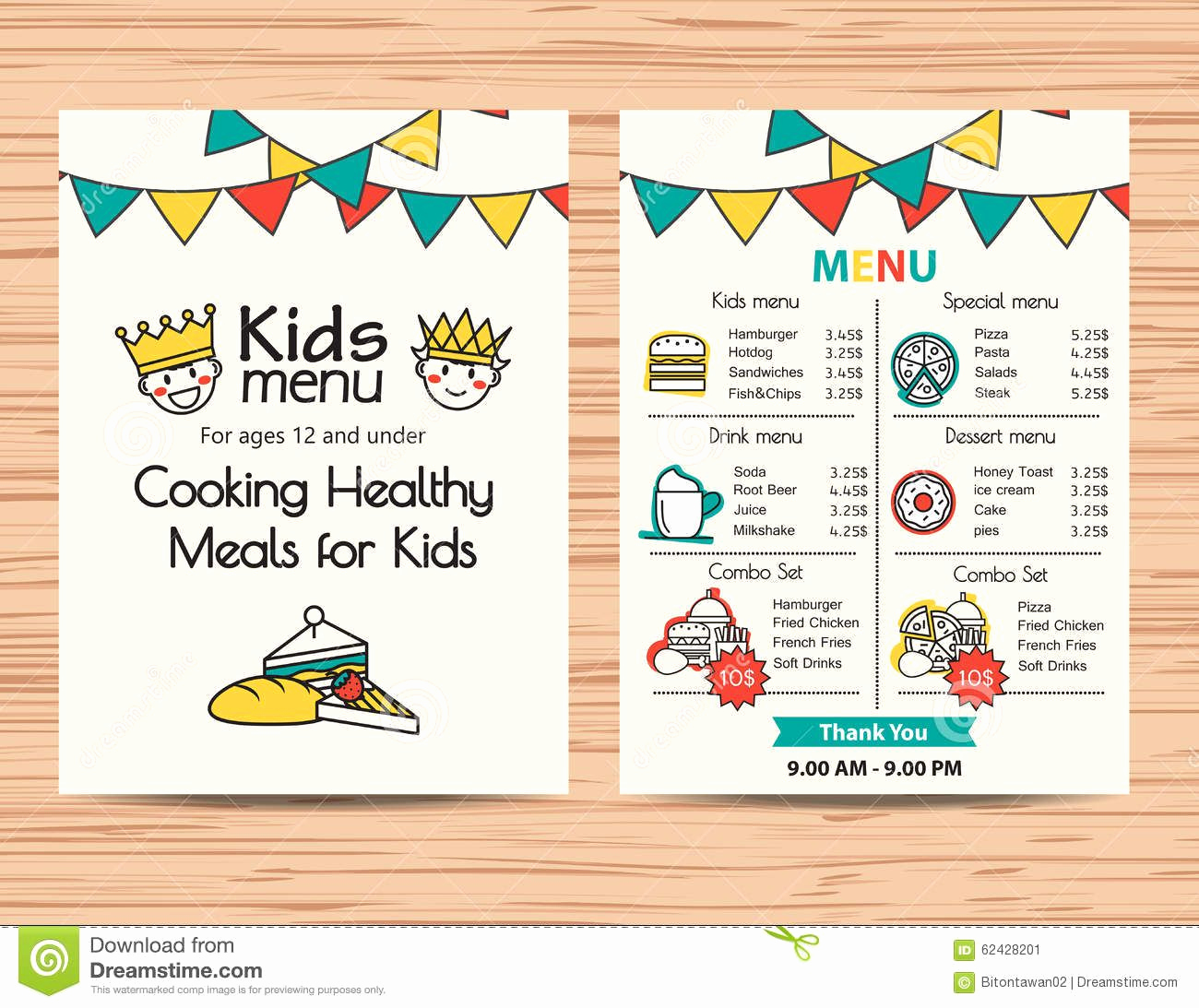 Free Kids Menu Template Inspirational Kids Meal Menu Vector Template Restaurant Menu Design