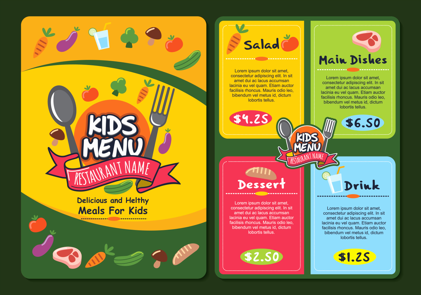 Free Kids Menu Template Luxury Cute Colorful Kids Menu Template Download Free Vectors