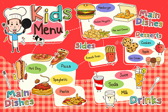 Free Kids Menu Template Luxury Kids Menu Template 27 Free Psd Eps Documents Download