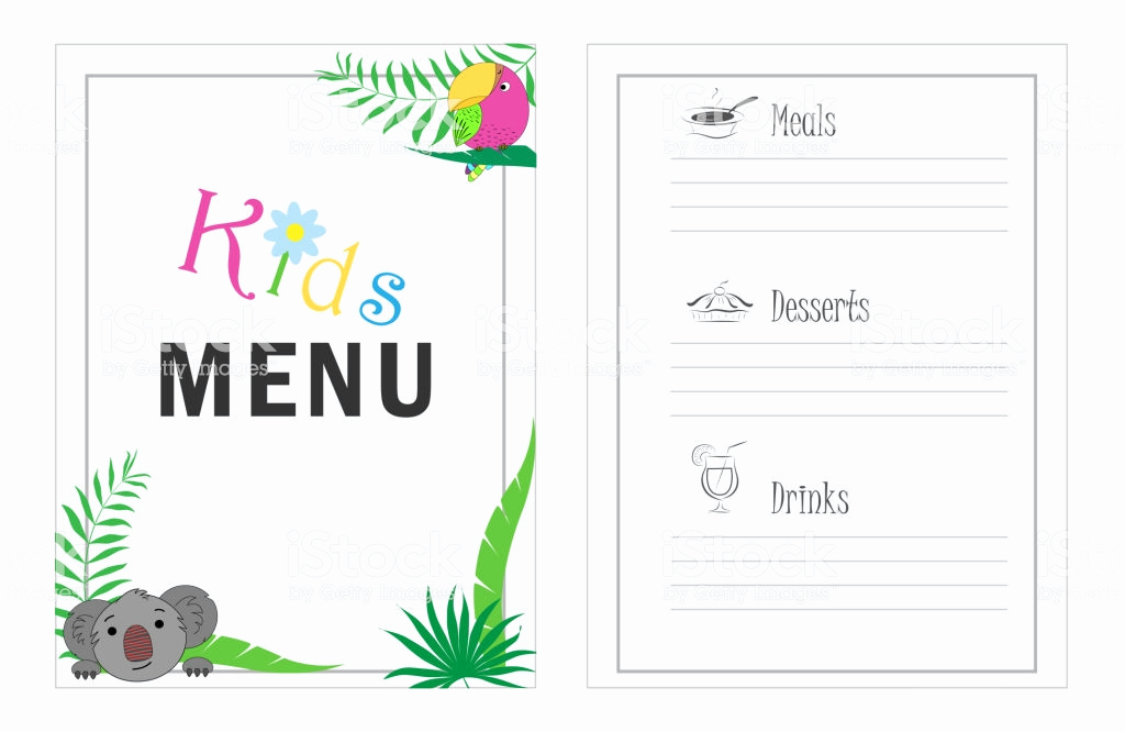 childrens menu template cafe menu design for kids kid menu frame menu for children gm