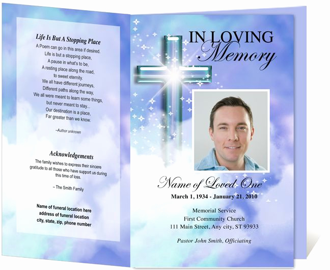 Free Memorial Program Template Download Awesome Download Edit Print Ready Made Program