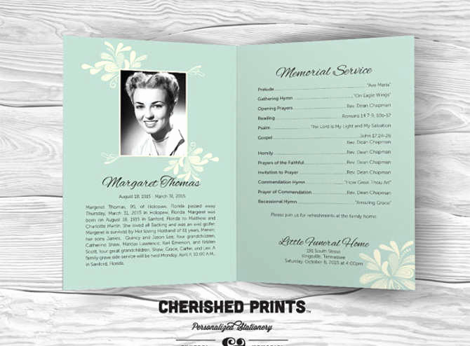 Free Memorial Program Template Download Beautiful Free Editable Funeral Program Template