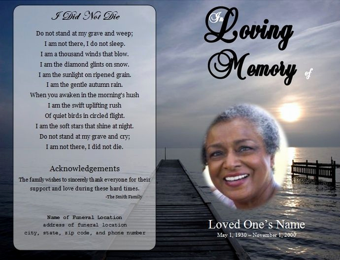 Free Memorial Program Template Download Beautiful Funeral Card Templates Free S