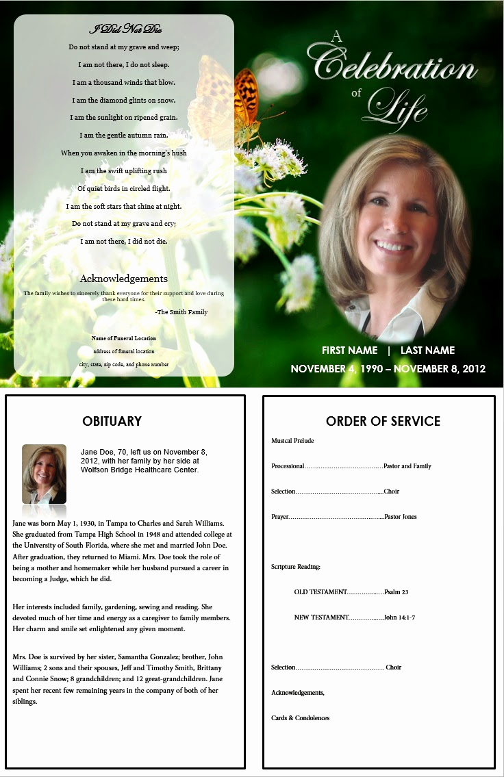 Free Memorial Program Template Download Inspirational the Funeral Memorial Program Blog Free Funeral Program