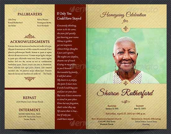 Free Memorial Program Template Download Unique Free 38 Sample Funeral Programs Templates In Pdf