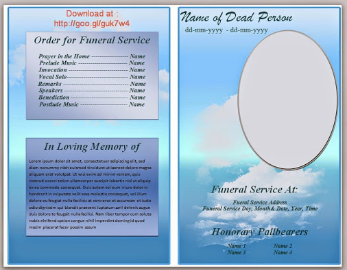 Free Memorial Program Template Download Unique Free Editable Funeral Program Template