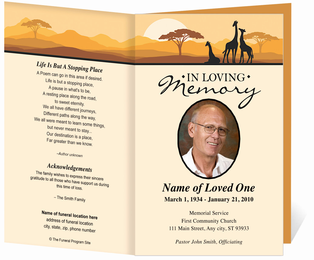 Free Memorial Program Template Download Unique Free Funeral Program Template