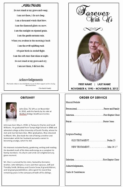 Free Memorial Program Template Elegant forever with Us Monica