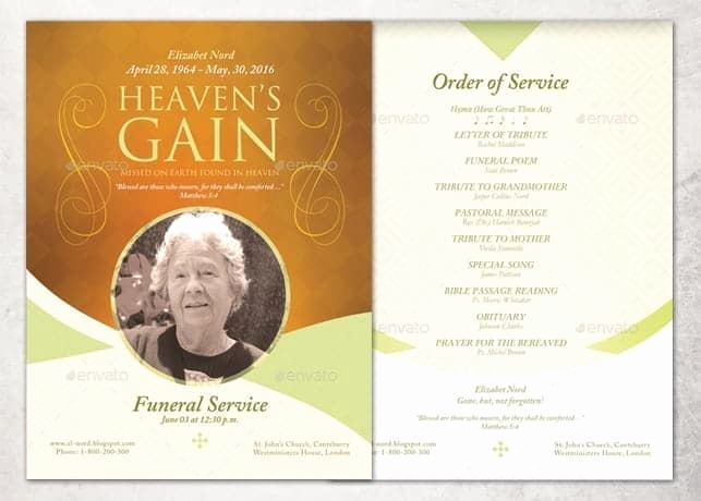 Free Memorial Program Template Lovely 21 Free Free Funeral Program Template Word Excel formats