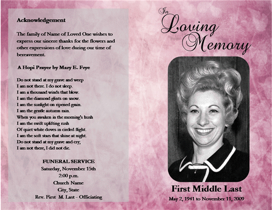 Free Memorial Program Template New Free Funeral Program Templates