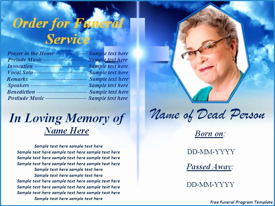 Free Memorial Program Template Unique Free Funeral Program Templates