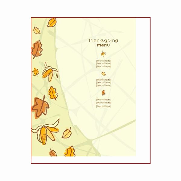 Free Menu Template Microsoft Word Awesome Great Thanksgiving Day Menu Templates to Entice and