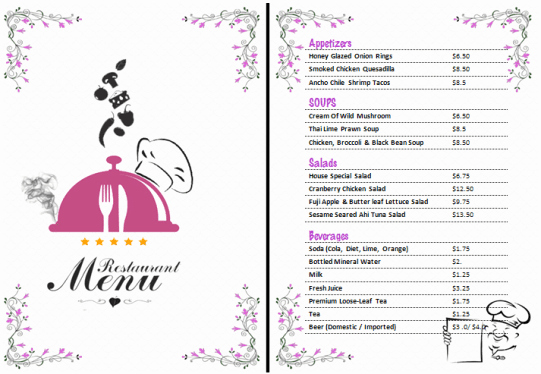 Free Menu Template Microsoft Word Best Of 21 Free Free Restaurant Menu Templates Word Excel formats