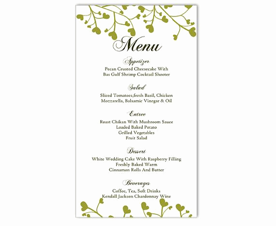 Free Menu Template Microsoft Word Best Of Wedding Menu Template Diy Menu Card Template Editable Text