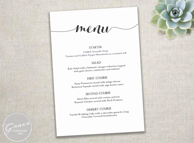 Free Menu Template Microsoft Word Fresh Printable Black Menu Template Calligraphy Style Script