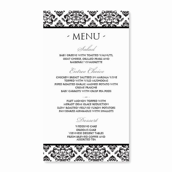 Free Menu Template Microsoft Word Lovely Diy Menu Card Template Instant Download Edit by Karmakweddings