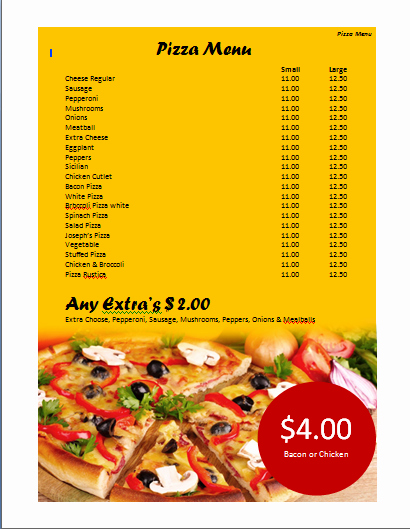 Free Menu Template Microsoft Word Luxury Pizza Menu Template Microsoft Word Templates