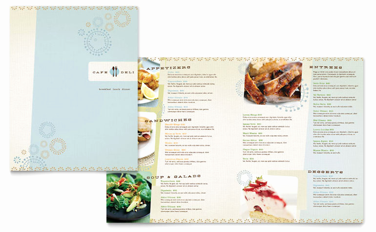 Free Menu Template Microsoft Word New Cafe Deli Menu Template Word &amp; Publisher