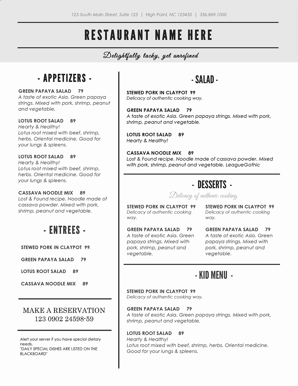 Free Menu Template Word Beautiful Design &amp; Templates Menu Templates Wedding Menu Food