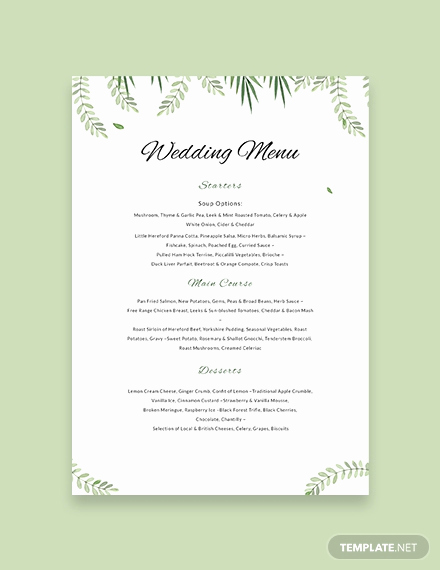 Free Menu Template Word Best Of Free Sample Wedding Menu Template Download 143 Menus In