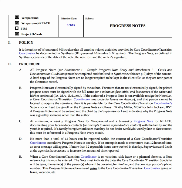 Free Nursing Progress Notes Template New Free 9 Sample Progress Note Templates In Pdf