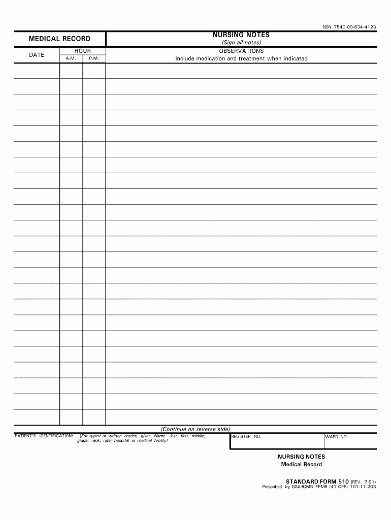 Free Nursing Progress Notes Template New Nurses Notes Templates Fill Line Printable Fillable