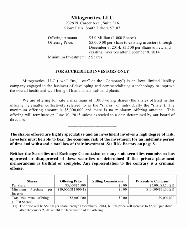 Free Offering Memorandum Template Beautiful Private Placement Memorandum 12 Free Pdf Documents