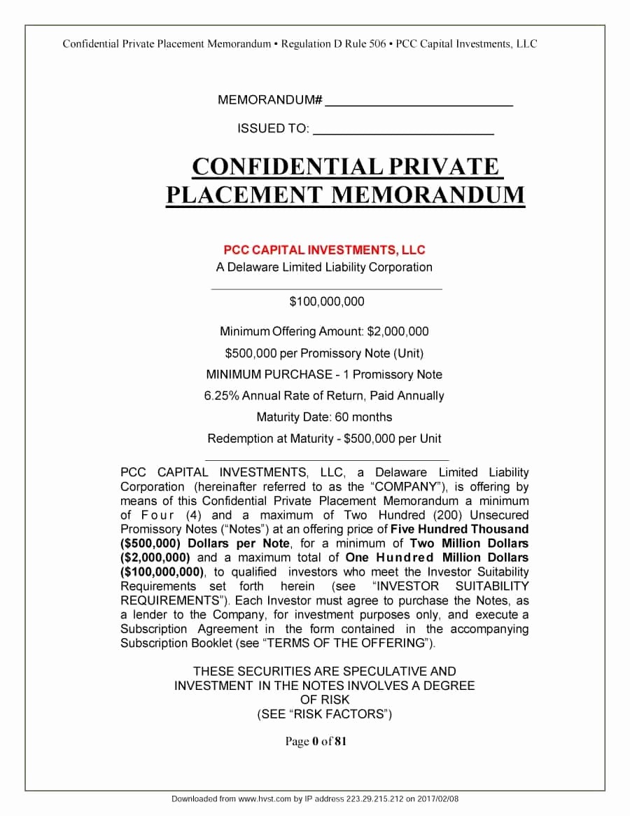 Free Offering Memorandum Template Luxury 40 Private Placement Memorandum Templates [word Pdf]