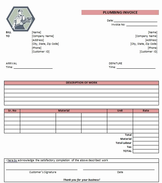 free plumbing invoice templates