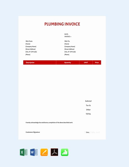 Free Plumbing Invoice Template Elegant Free Plumbing Invoice Places to Visit